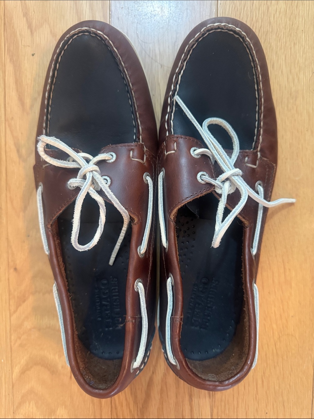 Sebago Docksides Men’s Leather Boat Shoes Size 11 Blue and Brown